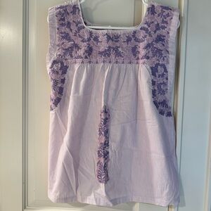 J. Marie Purple Embroidered Women's Blouse